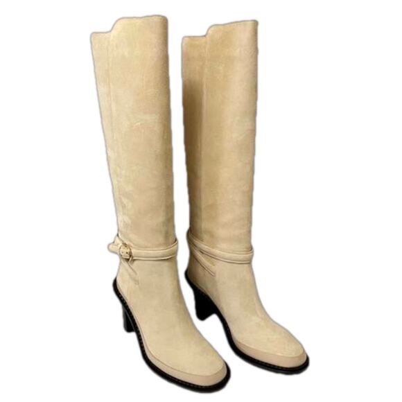 Ulla Johnson Shoes - Ulla Johnson Devon Knee High Boot Color Powder US 10 EU 40 Gold Buckle Luxury❤️